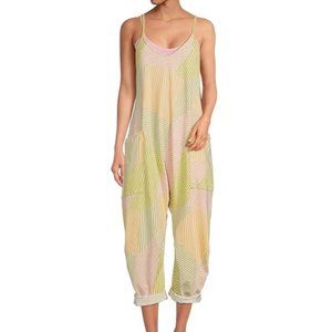 Free People FP Movement Melon Striped Print Scoop Neck Hot Shot Onesie XS